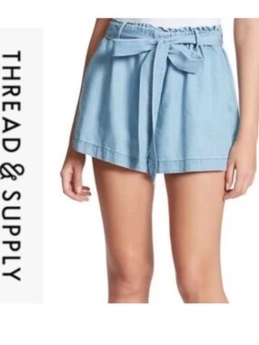 Thread and Supply High Waisted Paper Bag Shorts